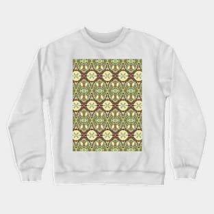 Ethnic medallion design brown green Crewneck Sweatshirt